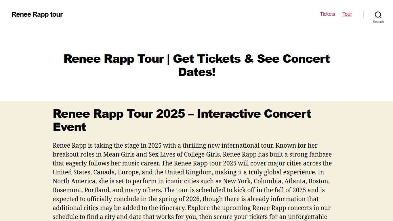 Renee Rapp Tour Get Tickets & See Concert Dates! - Renee Rapp tour